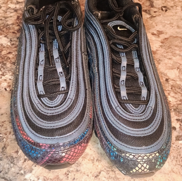 Nike Air Max 97 Black Multicolor Sneakers Size 8.5 Mens - Picture 4 of 6